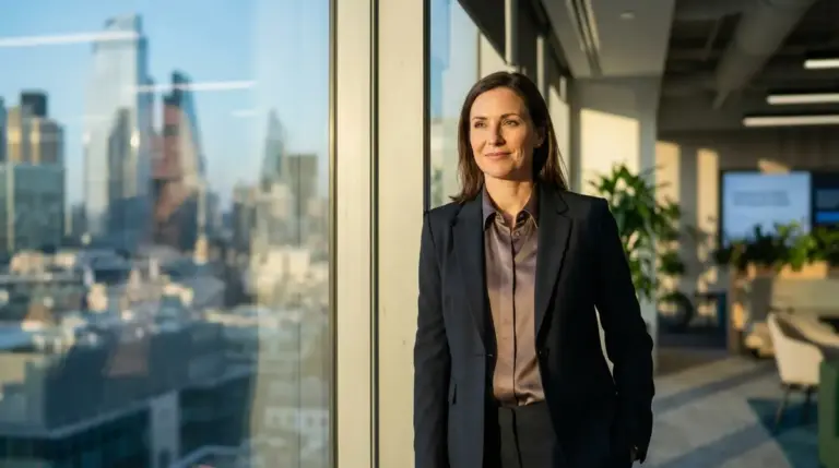 Stacy Brown-Philpot standing in a modern office environment.